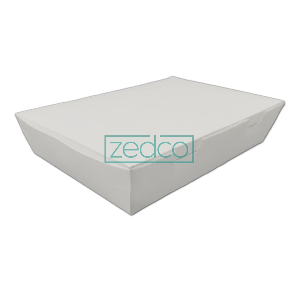 Paper Spaghetti Box - Large - White - White (Front 3/4 View)