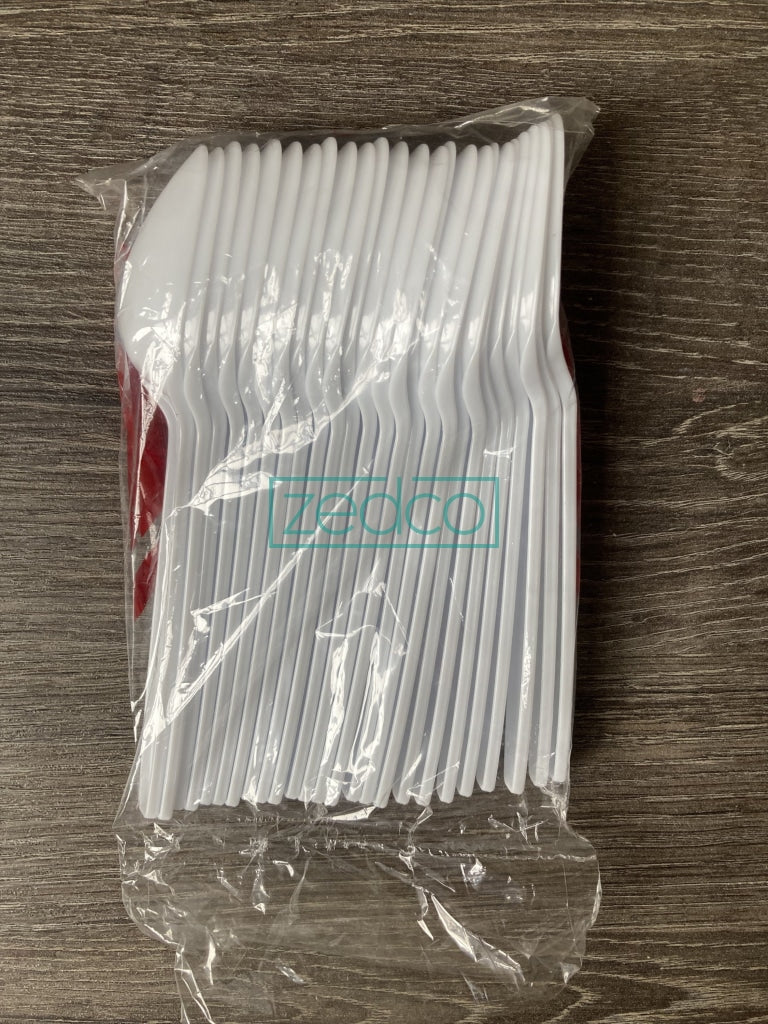 Plastic Spoon - Medium White Or Black (25 Pcs) Spoons