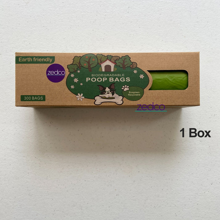 Zedco Biodegradable Poop Bags - 300 Eco-Friendly, Thick, Leak-Proof ...