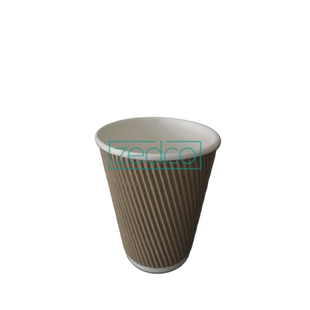 Paper Cup 8 oz (Rippled) - Brown