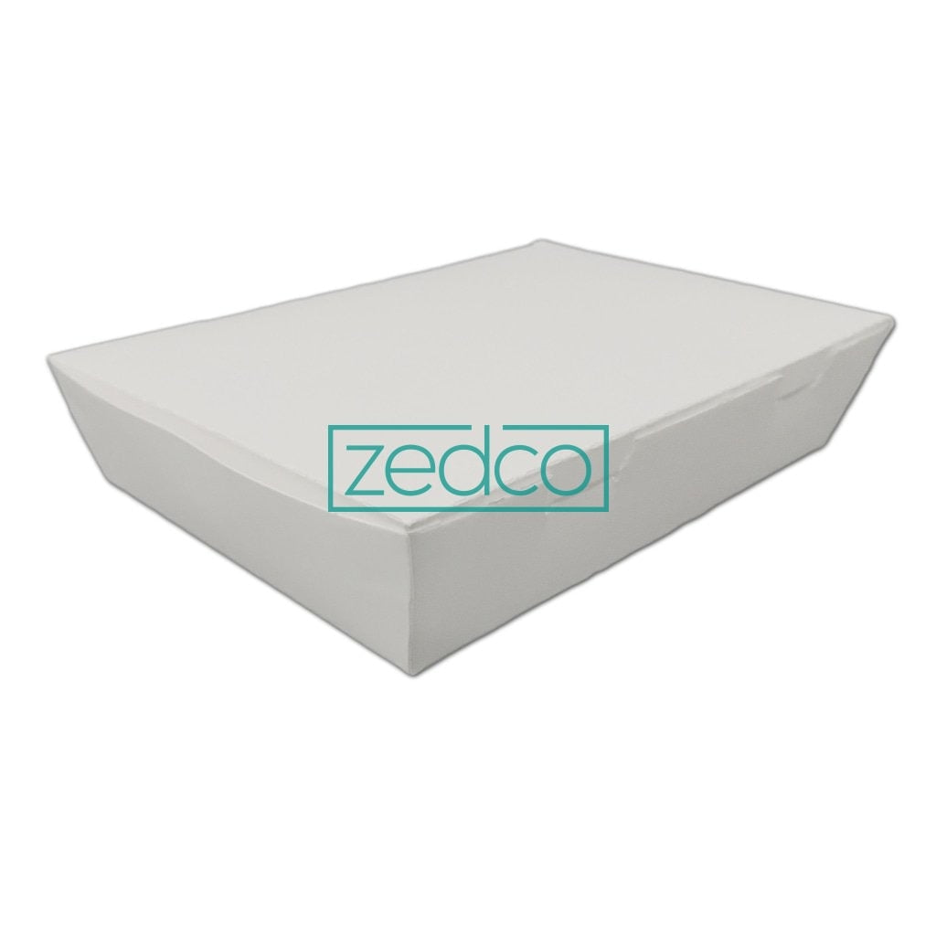 Paper Spaghetti Box - Large - White - White (Front 3/4 View)