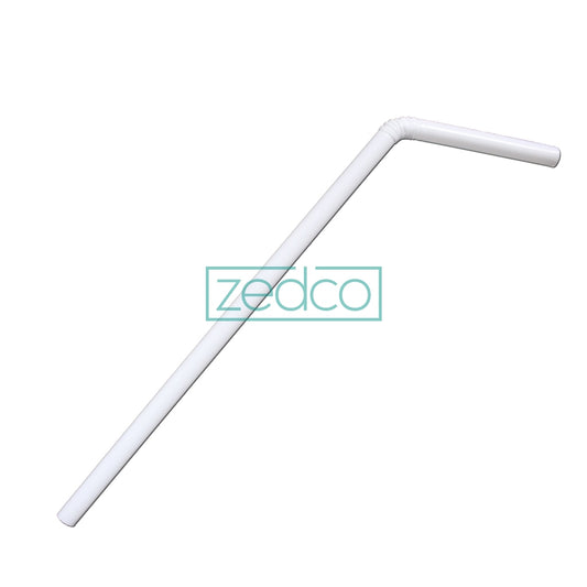 Plastic Bending Straw 10.5” - White