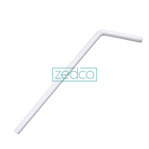 Plastic Bending Straw 10.5” - White