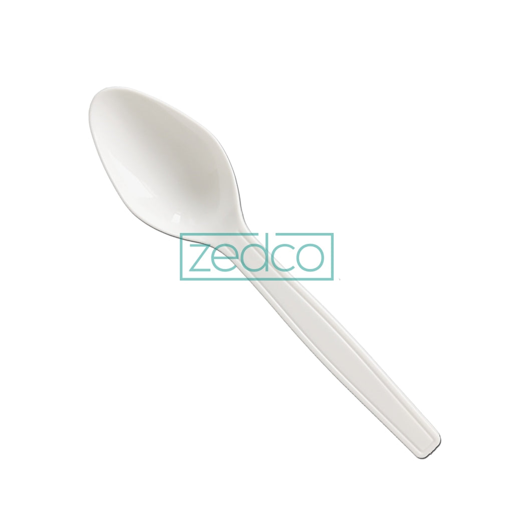 Plastic Spoon - Medium White (Budget) / 25 Pcs Spoons
