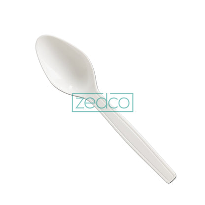 Plastic Spoon - Medium White (Budget) / 25 Pcs Spoons